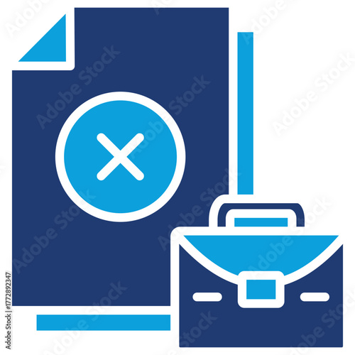 No Job Flat Blue Icon