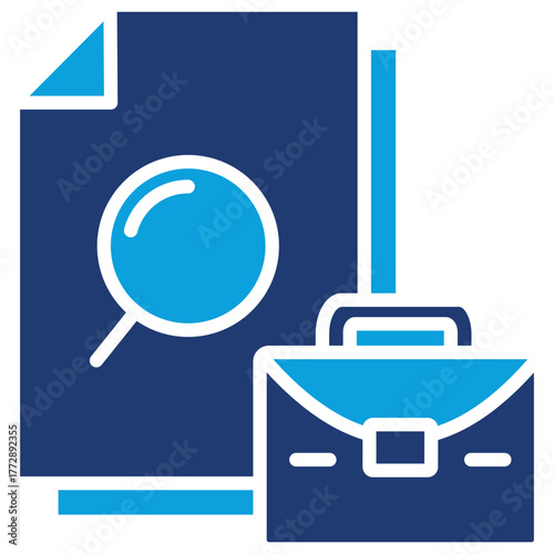 Job Search Flat Blue Icon