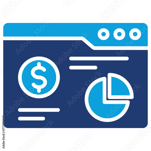 Online Marketing Flat Blue Icon