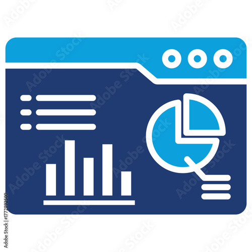 Data Chart Flat Blue Icon