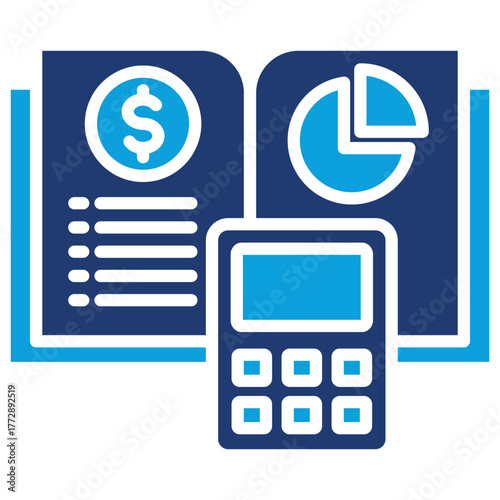 Bookkeeping Flat Blue Icon