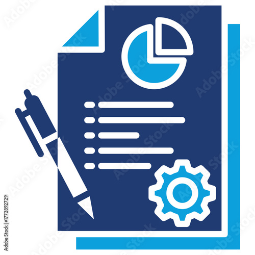 Business Plan Flat Blue Icon