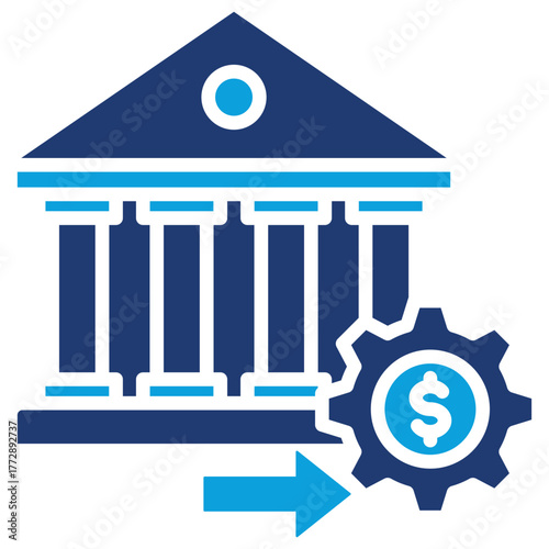 Bank Payment Flat Blue Icon