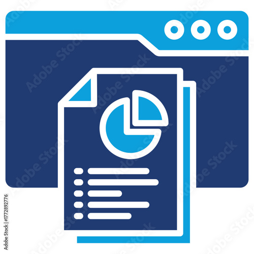 Pie Chart Flat Blue Icon