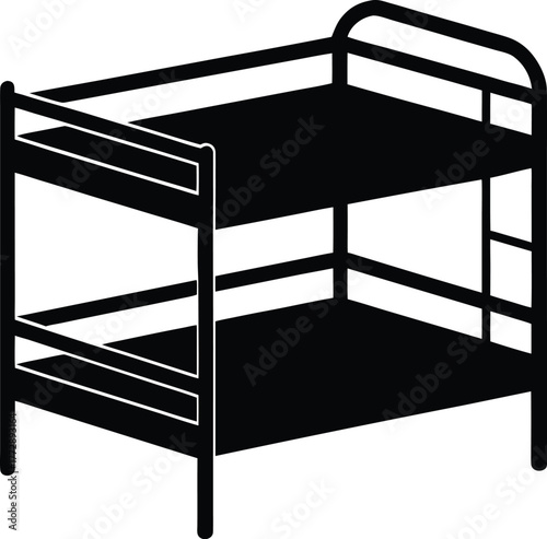 Bunk Bed Icon Vector Illustration Dormitory Furniture Sleeping Space Hostel Accommodation Isolated on Transparent Background