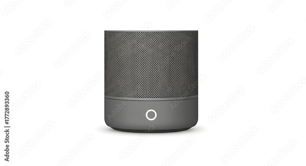 Obraz premium Discreet Smart Home Speaker Isolated Flat Illustration Tech