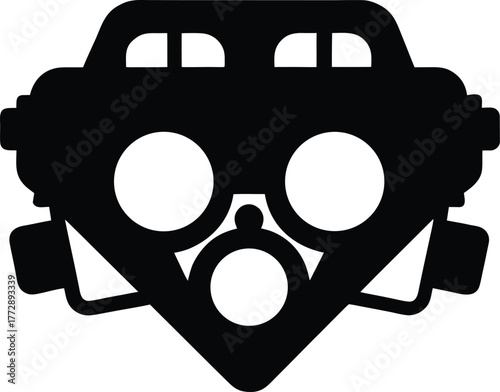 Gas Mask Icon Protective Gear Equipment Vector Illustration Military Safety Hazard Defense Respiratory Protection on Transparent Background