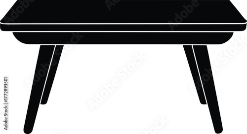 Modern Coffee Table Silhouette: Stylish Furniture Design Vector for Living Room Decor