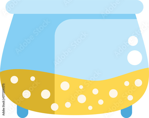 Glass container bubbling with yellow liquid is shown, possibly as part of a chemical experiment