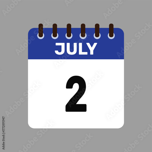 calendar july 2 icon vector reminder for important deadlines and special events this autumn season