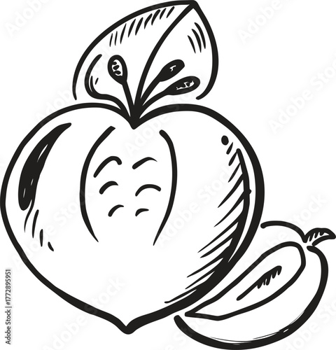 Winter woman in beanie hat and scarf, profile outline silhouette