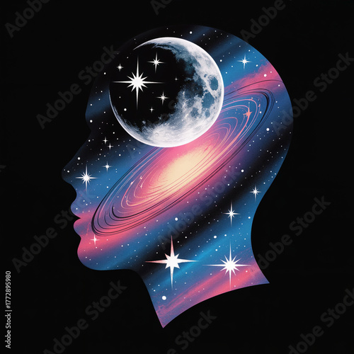 🌌 Abstract blue space background with glowing stars over a distant planet in the dark universe