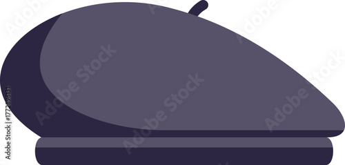 This illustration features a classic french beret, instantly recognizable and evocative of parisian charm and artistic flair