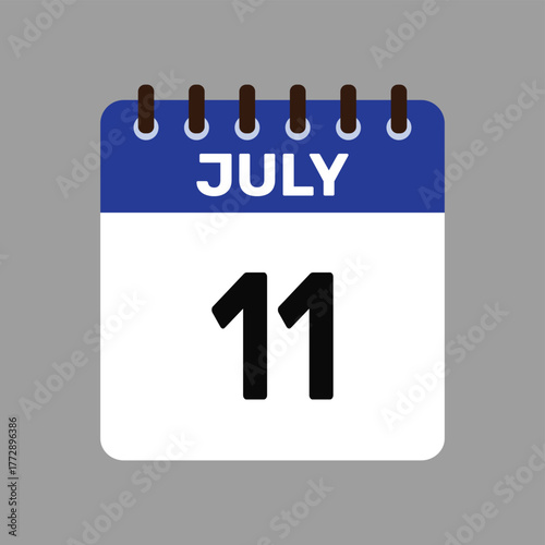 calendar july 11 icon vector reminder for important deadlines and special events this autumn season