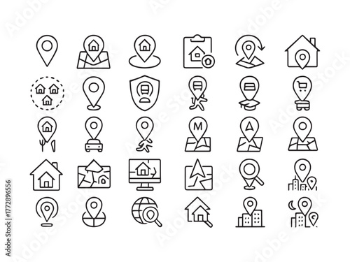 Teamwork HR and Organizational Structure Line Icons Set.