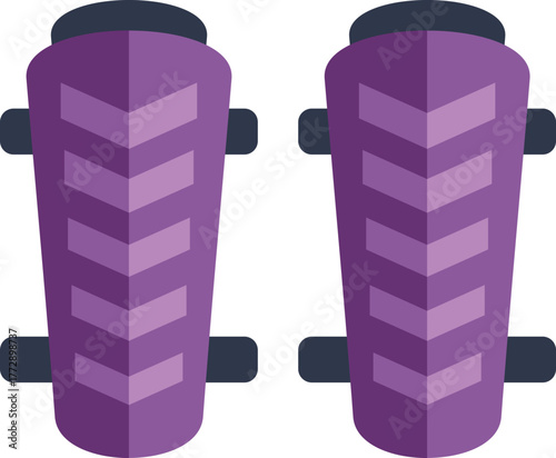 These shin guards are protecting a soccer player from injuries while playing a game