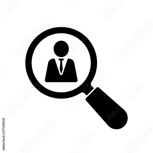 Search Employee icon outline editable stroke line drawing eps