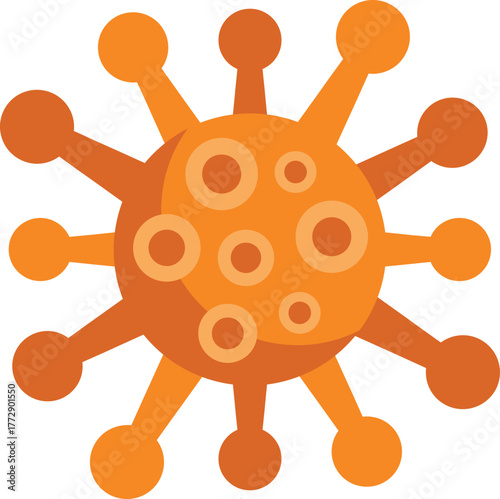 Orange virus floating spreading contagious disease