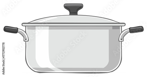 Simple kitchen cooking pot with lid stainless steel design for culinary preparation