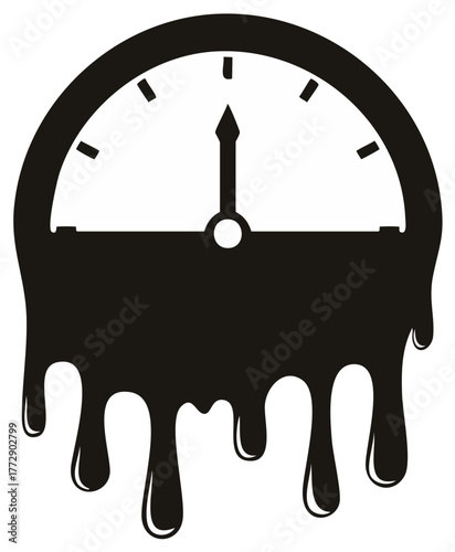 Surreal melting clock silhouette illustrating the concept of time running out