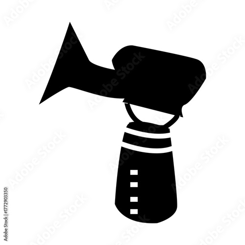 black silhouette of a breast pump vector illustration