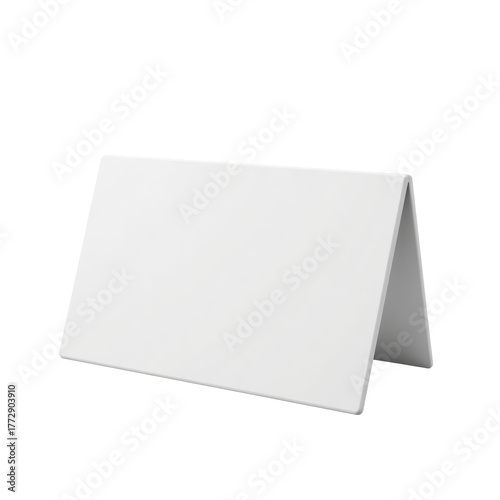 place card, tent fold, white 3D Icon – Glossy Minimal Emoji Style, Isolated PNG object