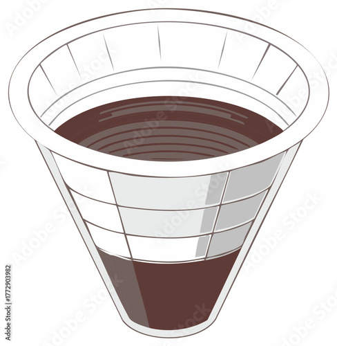 Pour Over Coffee Dripper with Dark Brewed Beverage