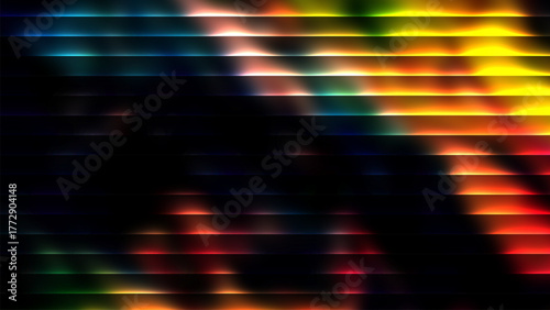 Vibrant horizontal stripes gradient abstract background with dynamic color transition and light effects