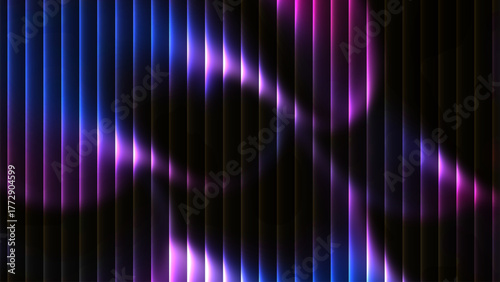 Abstract vertical stripes gradient background of blue and purple lights with dark contrast