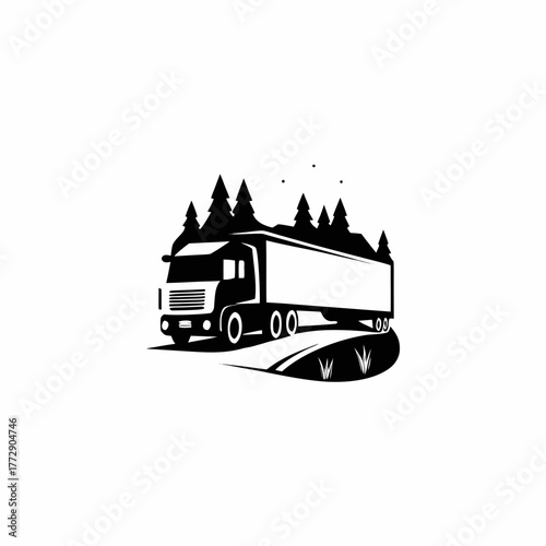 Long 22-Wheeler Truck Vector – Heavy Cargo Trailer in Flat Style