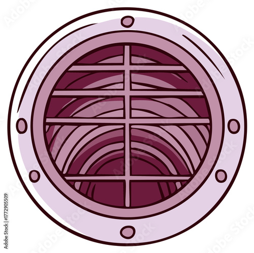 Stylized Purple Sound Wave Speaker or Air Vent Icon Illustration