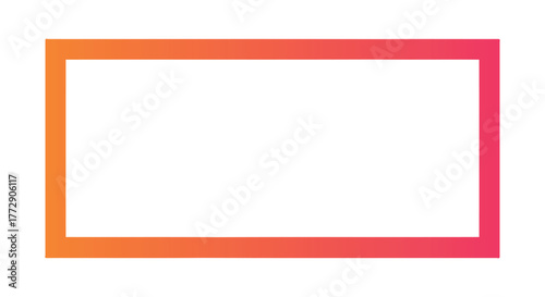 A simple, empty rectangular frame with a gradient of orange to pink hues, providing a clean, modern border for content.