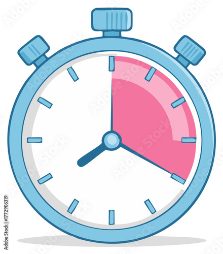 Stylized Cartoon Timer Showing Remaining Time Progress Deadline Illustration