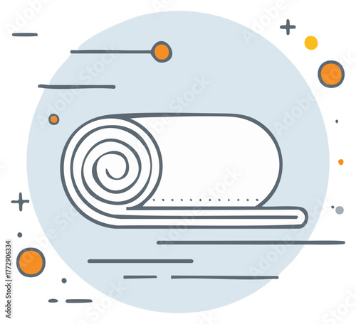 Rolled Yoga Mat Icon Illustration Symbol Graphic Wellness Recreation
