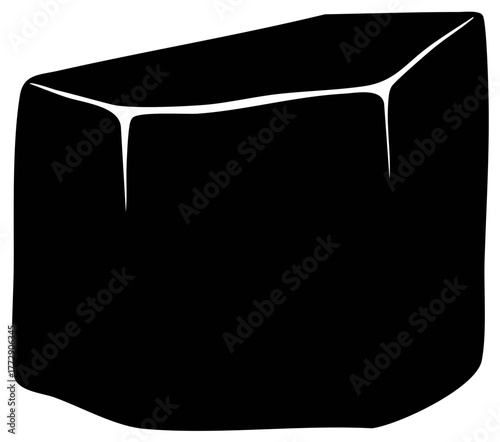 Abstract Monochrome Block Shape Design Graphic Illustration