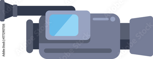 Professional camcorder capturing video footage, ideal for media projects and filmmaking