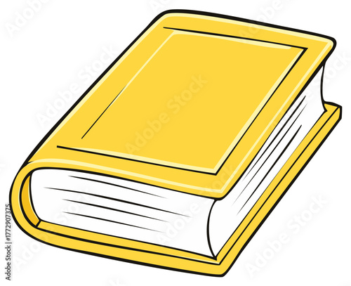 Simple Yellow Hardcover Book with Clean Lines Illustration