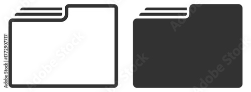 Folder icon. File storage and data organization symbol on transparent background