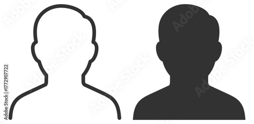 User profile icon. Personal account and identity symbol on transparent background