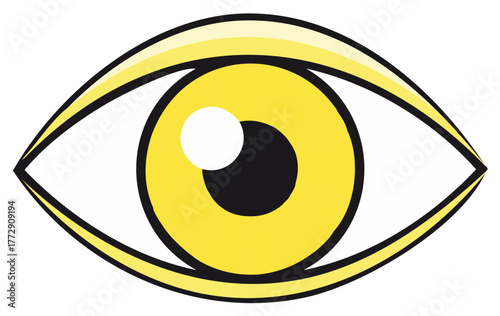 Yellow Eye Symbol Graphic Vision Icon Illustration Style Design