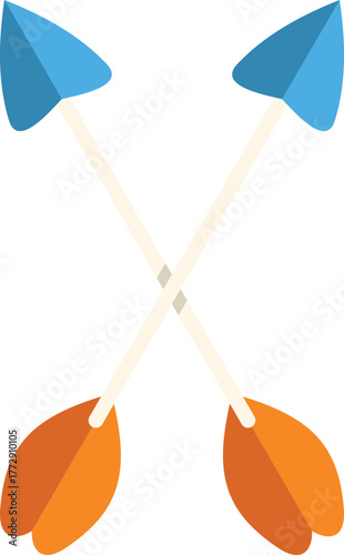 Two arrows are crossing each other, symbolizing opposing forces or conflicting ideas