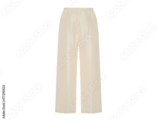 lady casual clothes Business trousers, Front and back view, White women's classic trousers, white pants transparent background