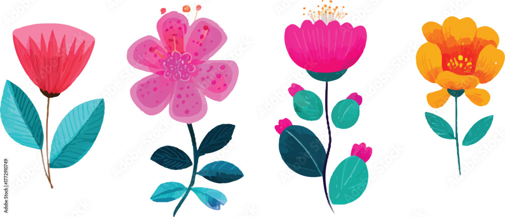 Obraz premium pink tulips on white background