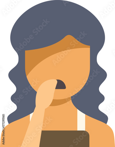 Exhausted young woman yawning covering her mouth with hand, feeling sleepy and tired