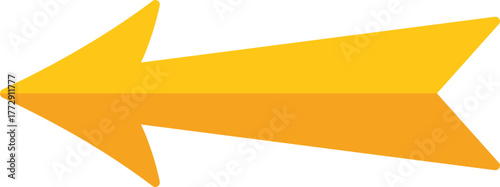 Simple, bold golden arrow pointing left, ideal for indicating direction, going back, or selecting a previous item