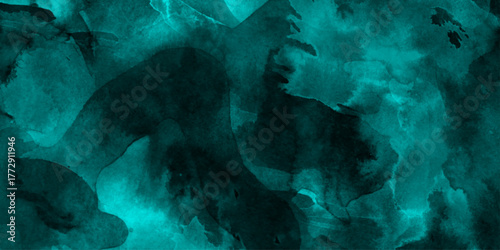 Abstract blue watercolor flowing textures  background, blue and black with liquid fluid texture, blue watercolor divorce vector Illustration, abstract watercolor wash in shades of teal and deep blue.