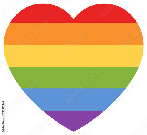 Rainbow Heart Shape Pride Symbol Diversity Love Equality and Inclusion