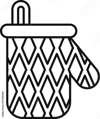 Kitchen glove with diamond pattern providing protection from heat while handling hot cookware