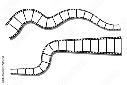 Vector Movie film long strip, seamless vintage filmstrip roll frame. Video or movie filmstrip overlay, cinema or photograph camera long film strip . Pattern of photo film strip frame  . eps 10