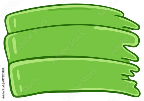 Green cartoon banner with dripping paint or slime effect illustration